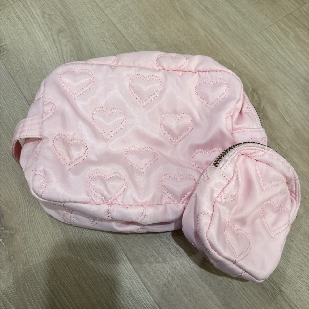 2 Stoney Clover Lane x Target Quilted Pink Heart Cosmetic Bags
